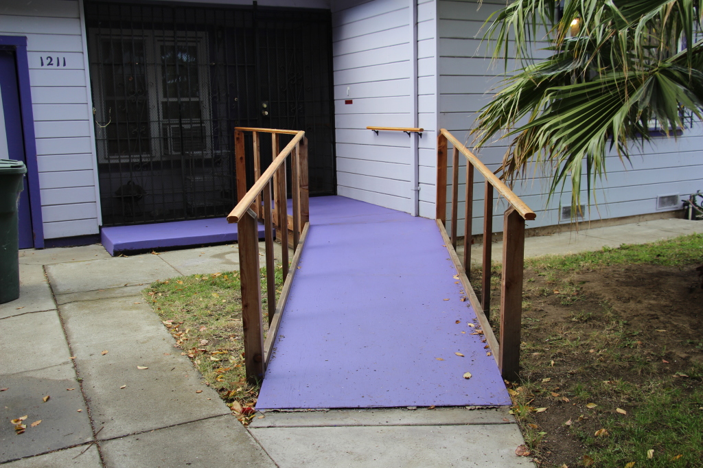 Finished ramp to zero-clearance front entry.