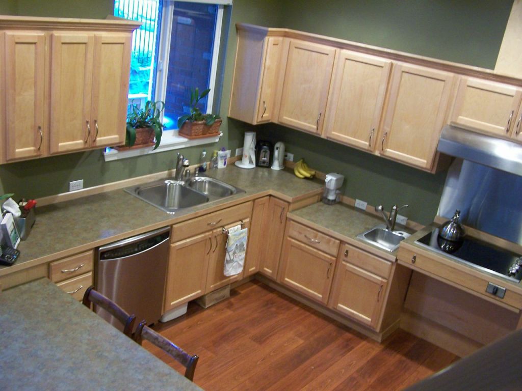 A functional kitchen seen from the 2nd floor.